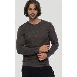 Psycho Gauda Sweater Mens (5) XXL Charcoal Long‎ Sleeve Textured Pattern